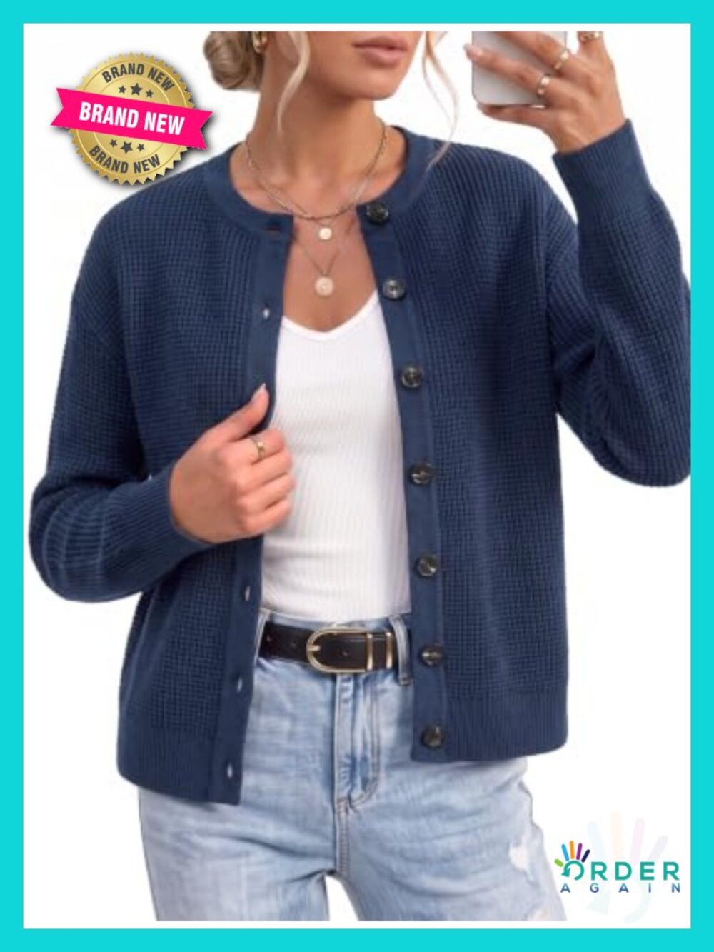 Women's Chunky Knit Button Up Fall Cardigan Sweater